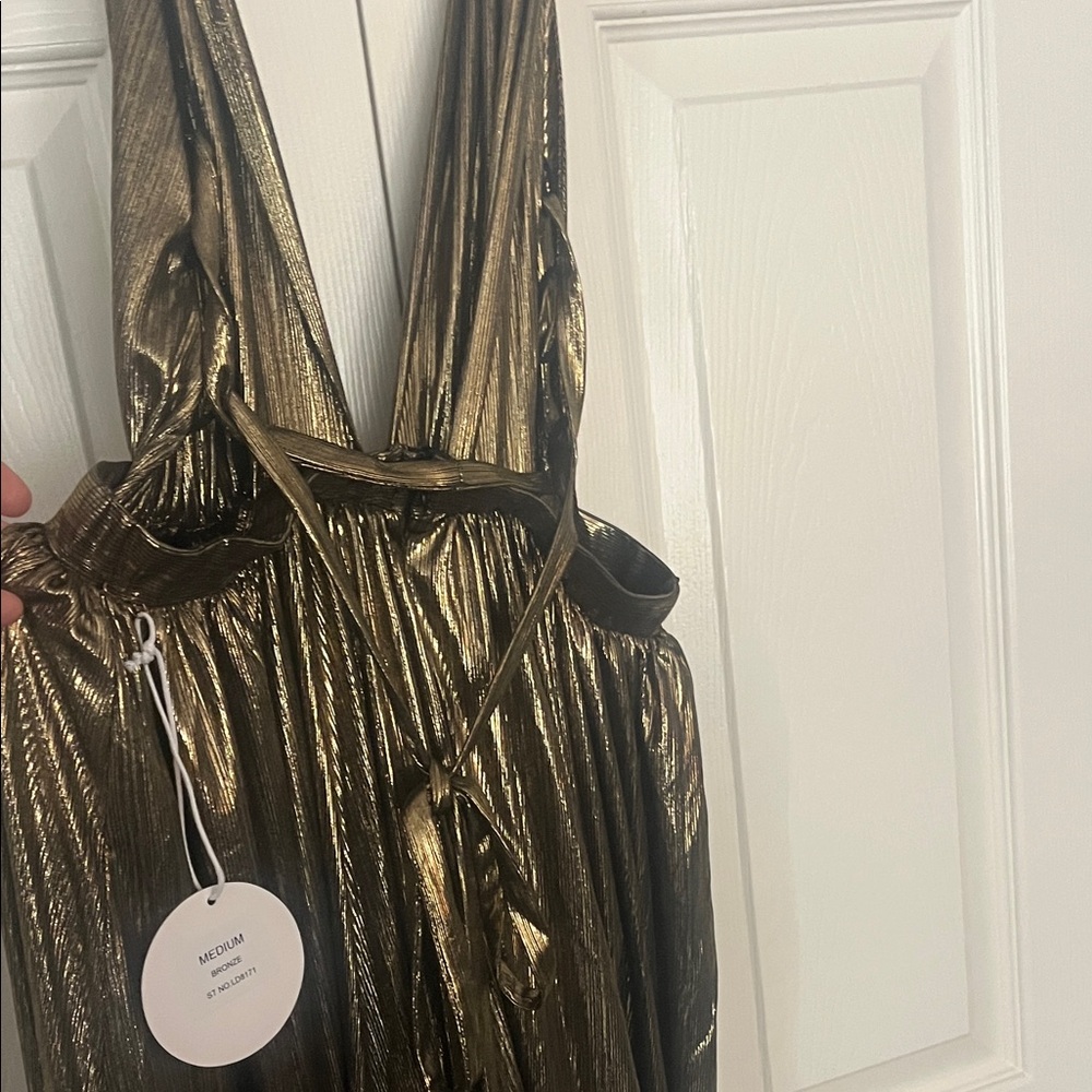 VICI “Esmeralda Metallic Wrap Maxi Dress” - Picture 7 of 9